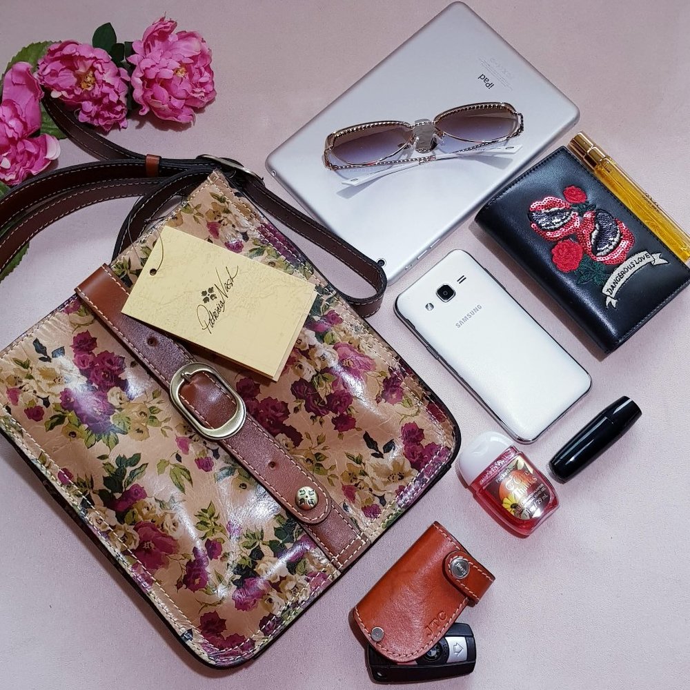 Patricia Nash Antq Rose Venezia Leather Crossbody